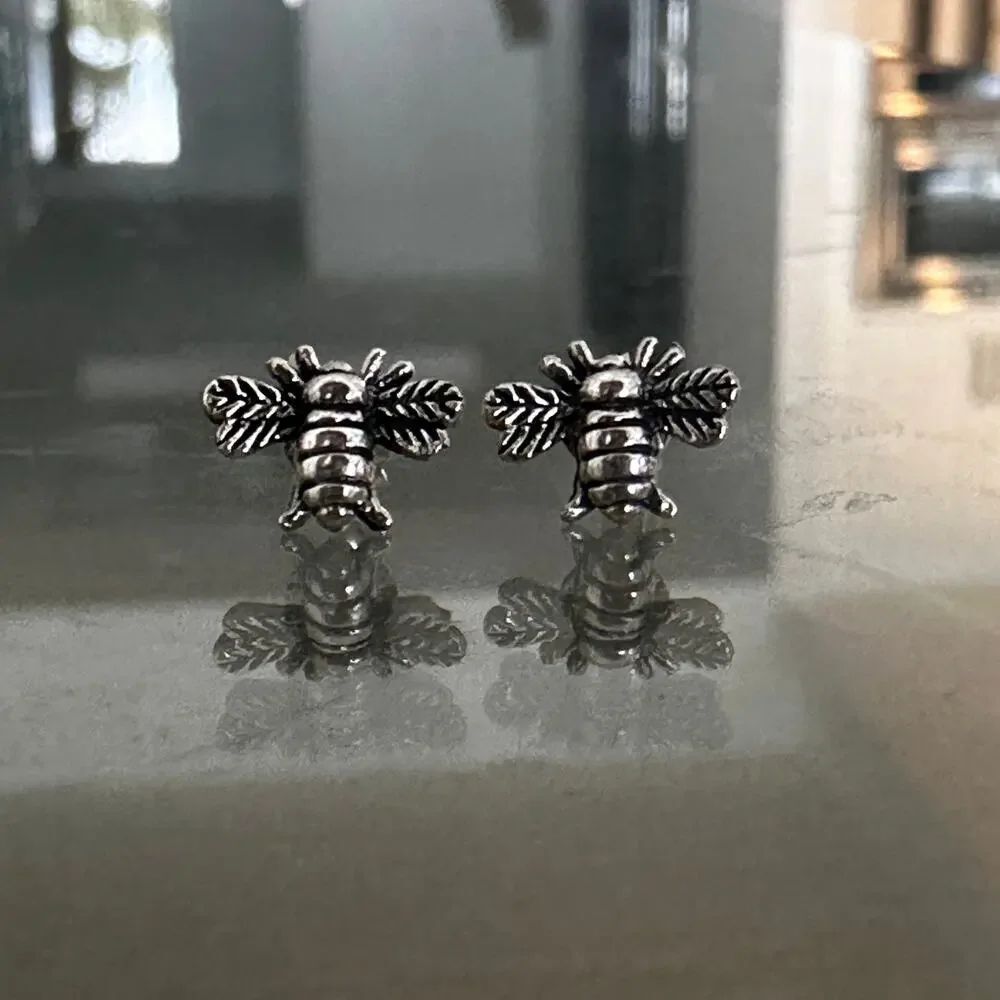 Bumblebee Sterling Silver Stud Earrings